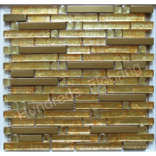 Streifen Gold Diamant und Metall Mosaik Fliesen (SM213)